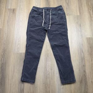 Vuori Jogger Pants Mens XL Gray Corduroy Elastic Waist Drawstring Casual V440